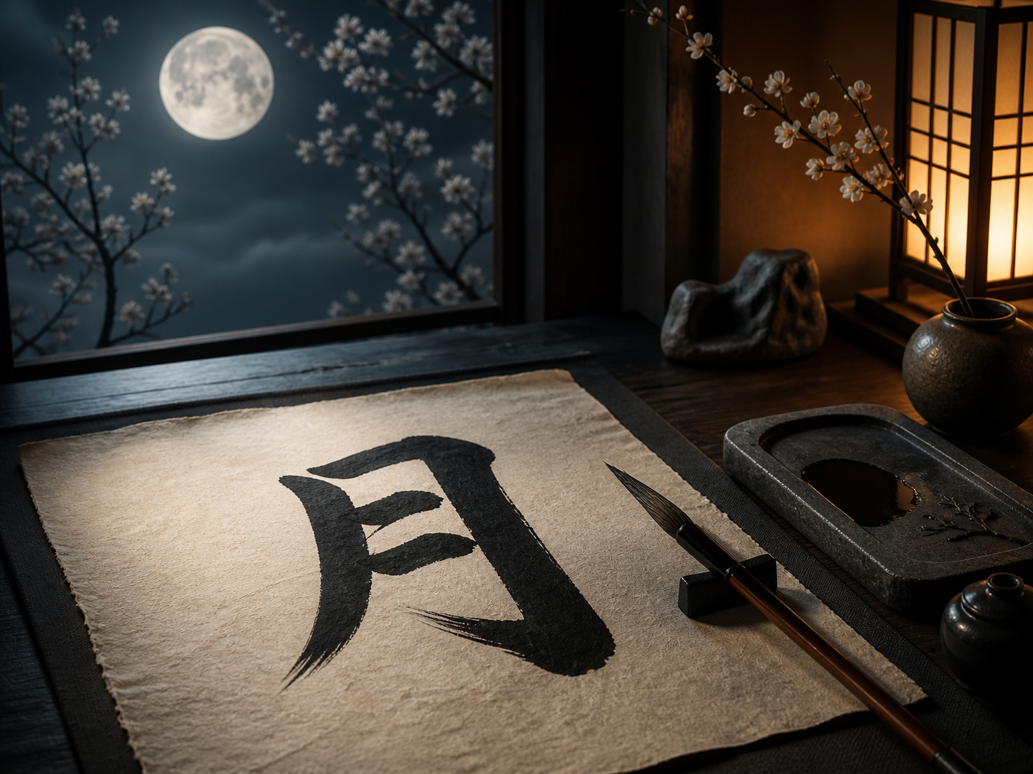 月の文字と書