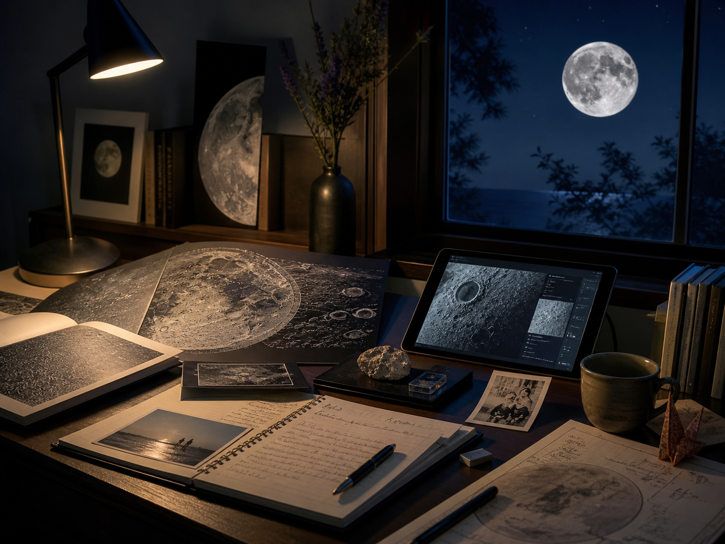 JAXAの月探査データと個人的な満月の記憶を重ねたMoon.co.jpらしい編集ビジュアル